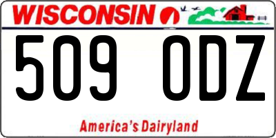 WI license plate 509ODZ
