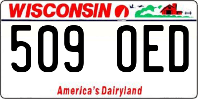 WI license plate 509OED