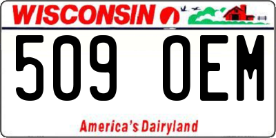 WI license plate 509OEM