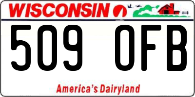 WI license plate 509OFB