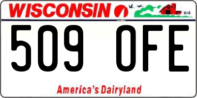 WI license plate 509OFE