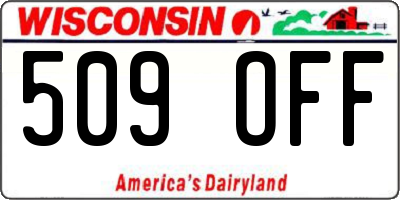 WI license plate 509OFF