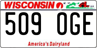 WI license plate 509OGE