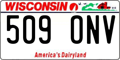 WI license plate 509ONV