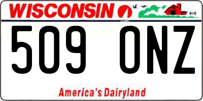WI license plate 509ONZ