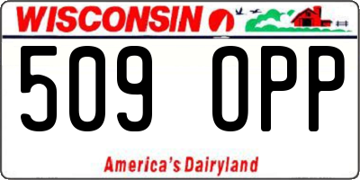 WI license plate 509OPP