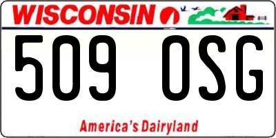 WI license plate 509OSG