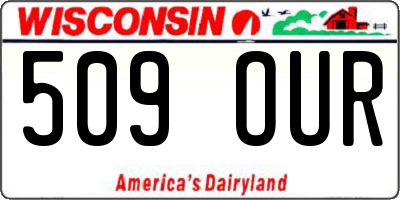 WI license plate 509OUR