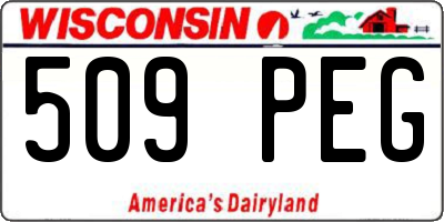 WI license plate 509PEG