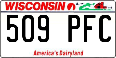 WI license plate 509PFC