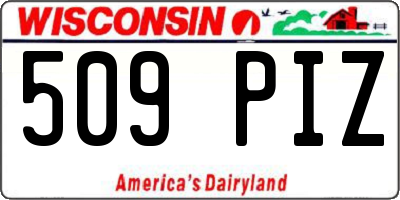WI license plate 509PIZ