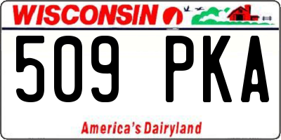 WI license plate 509PKA