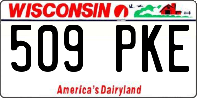 WI license plate 509PKE
