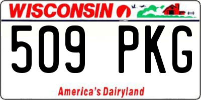 WI license plate 509PKG