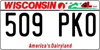 WI license plate 509PKO