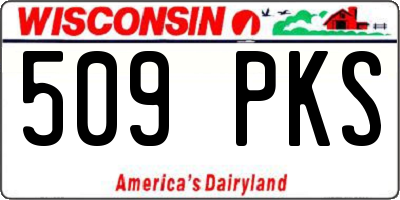 WI license plate 509PKS