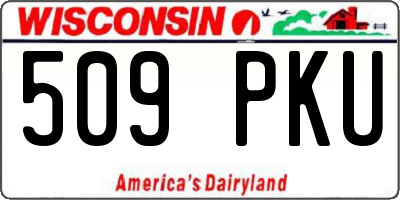 WI license plate 509PKU