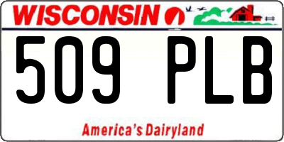 WI license plate 509PLB