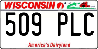 WI license plate 509PLC