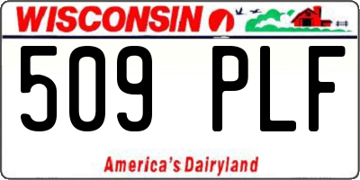 WI license plate 509PLF
