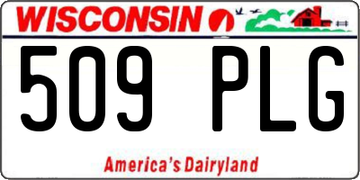 WI license plate 509PLG