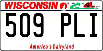 WI license plate 509PLI