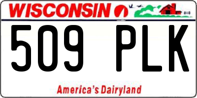 WI license plate 509PLK