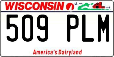 WI license plate 509PLM