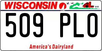 WI license plate 509PLO
