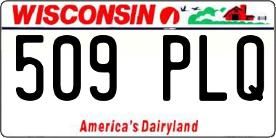 WI license plate 509PLQ
