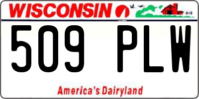 WI license plate 509PLW