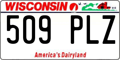 WI license plate 509PLZ