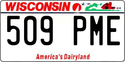 WI license plate 509PME