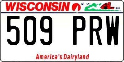 WI license plate 509PRW
