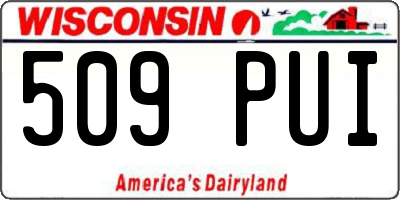 WI license plate 509PUI