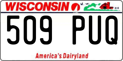 WI license plate 509PUQ