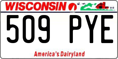 WI license plate 509PYE