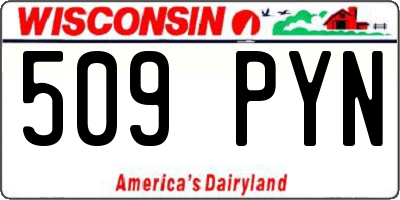 WI license plate 509PYN
