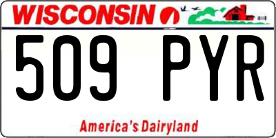WI license plate 509PYR