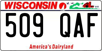 WI license plate 509QAF
