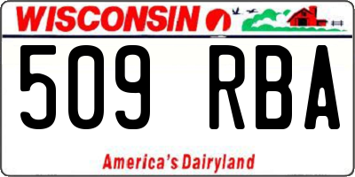 WI license plate 509RBA