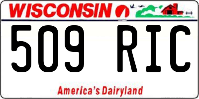 WI license plate 509RIC