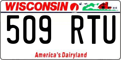 WI license plate 509RTU