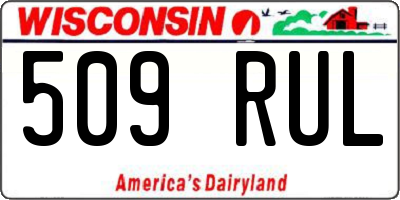 WI license plate 509RUL
