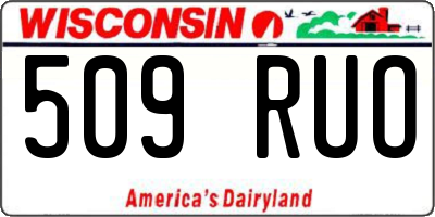 WI license plate 509RUO