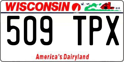 WI license plate 509TPX