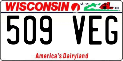 WI license plate 509VEG