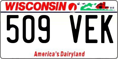WI license plate 509VEK