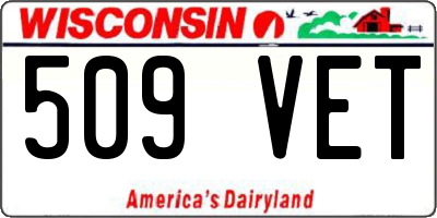 WI license plate 509VET
