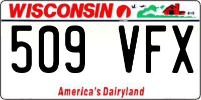 WI license plate 509VFX
